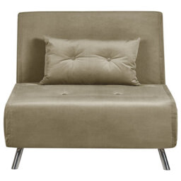 Beliani Single Sofa Bed Farris Velvet Olive Green - thumbnail 1