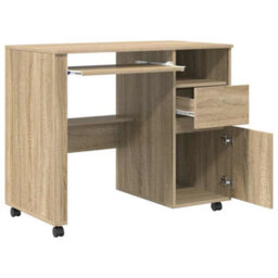 Berkfield Modern Sonoma Oak Desk Sonoma Oak Engineered Wood Medium Sonoma Oak Desk - thumbnail 5