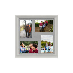 AK Frames 12X12 Light Grey Classic Multi Photo Frame With Silver Mount - Holds 4 Apertures (4X) 6X4 Photos - thumbnail 1