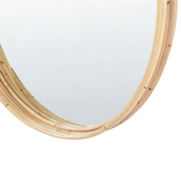 Beliani Wall Mirror Barung 60 Cm 60 Cm Rattan Natural Beige - thumbnail 6