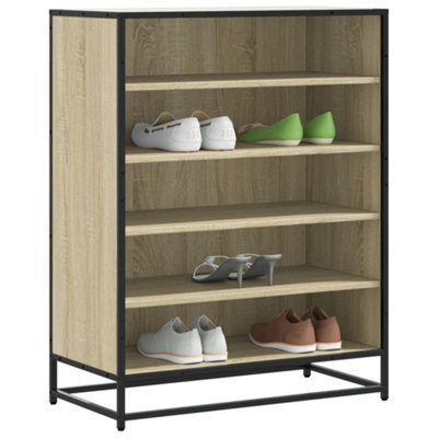 Berkfield Shoe Cabinet Sonoma Oak 75X38X97.5 Cm Engineered Wood And Metal - image 1