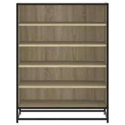 Berkfield Shoe Cabinet Sonoma Oak 75X38X97.5 Cm Engineered Wood And Metal - thumbnail 4
