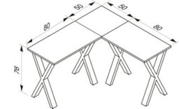 Vcm Desk Lona Black / Honey Oak H. 76 X W. 130 X D. 130 Cm - thumbnail 3