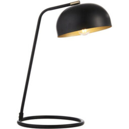 Loops Matt Black & Antique Brass Task Lamp - Adjustable Industrial Shade Table Light - thumbnail 1