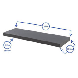 Harbour Housewares 80Cm Floating Wall Shelves- Grey - Photo Gallery Bookshelf Wall Shelves For Storage & Display - Set Of 2 - thumbnail 3