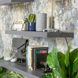 Harbour Housewares 80Cm Floating Wall Shelves- Grey - Photo Gallery Bookshelf Wall Shelves For Storage & Display - Set Of 2 - thumbnail 6