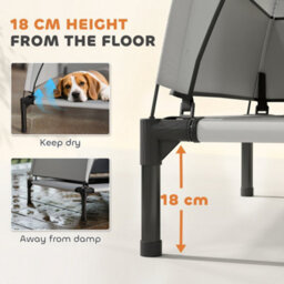 Pawhut Portable Elevated Dog Bed With Removable Canopy, 76 X 61 X 70 Cm - thumbnail 5