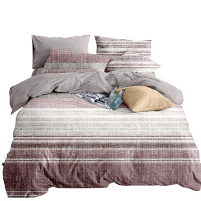 Neel Blue King Size Printed Duvet Cover & 2 Matching Pillow Cases - Pink - image 1