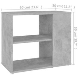 Berkfield Side Cabinet Concrete Grey 60X30X50 Cm Engineered Wood - thumbnail 6