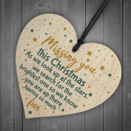Red Ocean Memorial Christmas Tree Decoration Mum Dad Grandad Grandma Nan Gran Wooden Sign - thumbnail 6