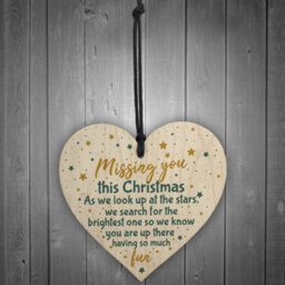Red Ocean Memorial Christmas Tree Decoration Mum Dad Grandad Grandma Nan Gran Wooden Sign - thumbnail 2