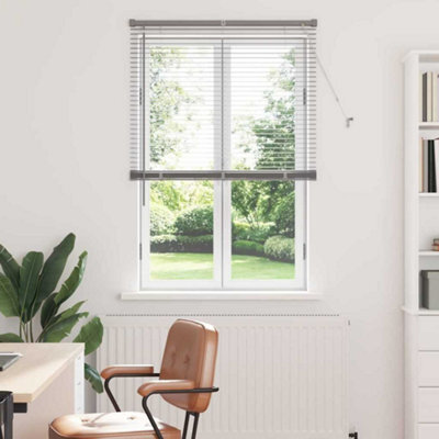 Walplus Window Blind With Curtains Manual Silver Aluminium - image 1