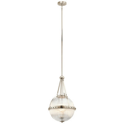 Elegant 3 Bulb Ceiling Pendant Light In Polished Nickel For Stunning Interiors - image 1