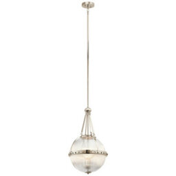 Elegant 3 Bulb Ceiling Pendant Light In Polished Nickel For Stunning Interiors - thumbnail 1