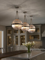 Elegant 3 Bulb Ceiling Pendant Light In Polished Nickel For Stunning Interiors - thumbnail 3
