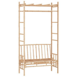 Berkfield Durable Garden Bench With Pergola 116 Cm Bamboo