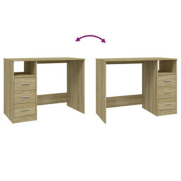 Walplus Desk With Drawers Sonoma Oak 102X50X76 Cm Engineered Wood - thumbnail 9