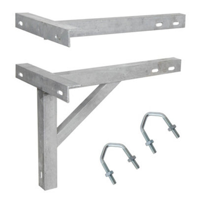 "24"" T & K Outdoor Wall Mounting Bracket & V Bolts Tv Aerial Mast Pole Install"