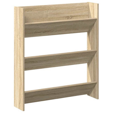 Berkfield Modern Wall Shoe Cabinet Sonoma Oak 80X18X90 Cm Engineered Wood - image 1