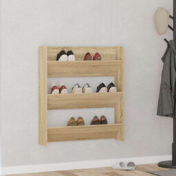 Berkfield Modern Wall Shoe Cabinet Sonoma Oak 80X18X90 Cm Engineered Wood - thumbnail 2