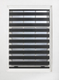 Furnished Day And Night Roller Blinds - Black Striped Roller Shades For Windows And Doors (W)190Cm (L)165Cm - thumbnail 4