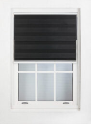 Furnished Day And Night Roller Blinds - Black Striped Roller Shades For Windows And Doors (W)190Cm (L)165Cm - thumbnail 3