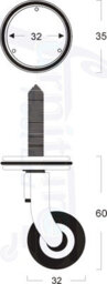 L&F 4X Brass Castor & Ring 32mm Screw In Castor  Furniture Beds Sofas Chairs Stools - thumbnail 2
