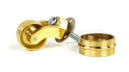 L&F 4X Brass Castor & Ring 32mm Screw In Castor  Furniture Beds Sofas Chairs Stools - thumbnail 6