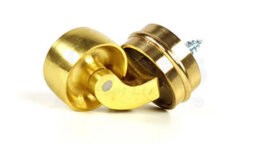 L&F 4X Brass Castor & Ring 32mm Screw In Castor  Furniture Beds Sofas Chairs Stools - thumbnail 3