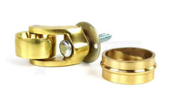 L&F 4X Brass Castor & Ring 32mm Screw In Castor  Furniture Beds Sofas Chairs Stools - thumbnail 5