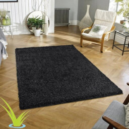 STALWART Modern Shaggy Rug - 5Cm Thick Pile Soft Touch Washable Area Rugs Carpet (Anthracite, 120X170Cm) - thumbnail 1