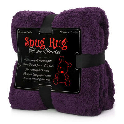 Snug Rug Blanket Luxury Sherpa Fleece Sofa Tv Throw Gift Blankets 127X178Cm - Purple - image 1