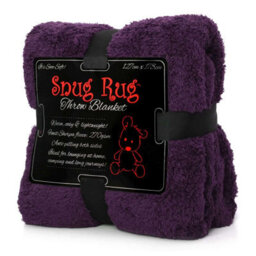 Snug Rug Blanket Luxury Sherpa Fleece Sofa Tv Throw Gift Blankets 127X178Cm - Purple
