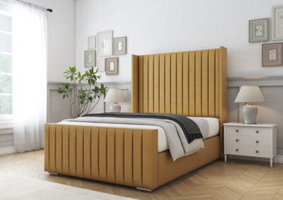 Comfort Beds Chester Mustard Plush Bed Frame - image 1