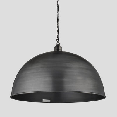 Industville Brooklyn Giant Dome Pendant, 24 Inch, Pewter, Pewter Chain Holder - image 1