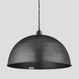 Industville Brooklyn Giant Dome Pendant, 24 Inch, Pewter, Pewter Chain Holder - thumbnail 1