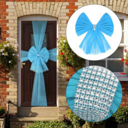 I Love Fancy Dress Large Baby Blue Christmas Door Bow Diamante Decoration - Pack Of 2