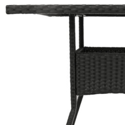 Vidaxl Garden Table With Glass Top Black 80X80X75 Cm Poly Rattan - thumbnail 9