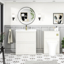 Royal Bathrooms Elmore 700mm Floor Standing 2 Drawer Bathroom Vanity Unit With Traditional Ceramic Basin Sink - Classic White - thumbnail 4