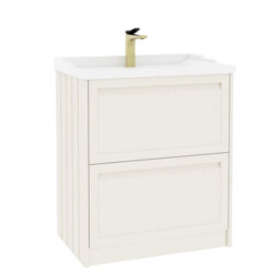 Royal Bathrooms Elmore 700mm Floor Standing 2 Drawer Bathroom Vanity Unit With Traditional Ceramic Basin Sink - Classic White - thumbnail 6
