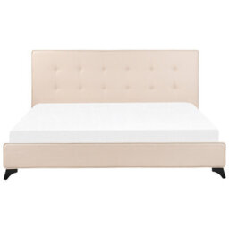 Beliani Bed Fabric Ambassador 180 X 200 Cm (Eu Super King) Beige - thumbnail 4