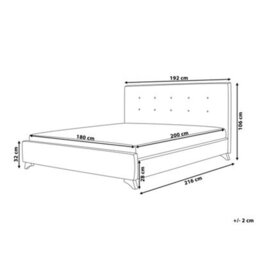 Beliani Bed Fabric Ambassador 180 X 200 Cm (Eu Super King) Beige - thumbnail 3