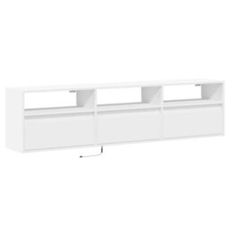 Berkfield Durable Tv Wall Cabinet With Led White 180X31X45 Cm - thumbnail 3
