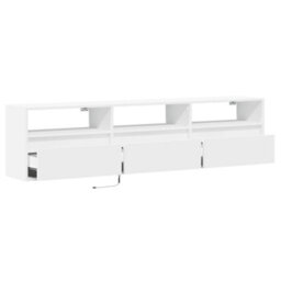 Berkfield Durable Tv Wall Cabinet With Led White 180X31X45 Cm - thumbnail 9