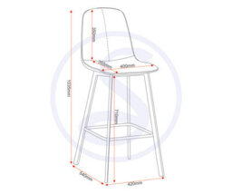 Seconique Quebec Pair Of Bar Chairs In Grey Faux Leather And Black Metal Legs - thumbnail 7