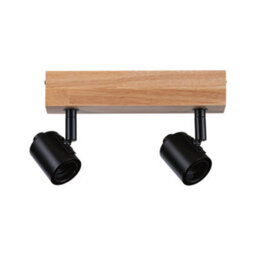 Paulmann 66771 Spotlight Arvid 2-Lamp Max. 2X20W Ceiling Luminaire Black/wood Spot Metal E27 - thumbnail 2