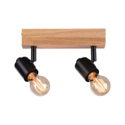 Paulmann 66771 Spotlight Arvid 2-Lamp Max. 2X20W Ceiling Luminaire Black/wood Spot Metal E27 - thumbnail 3