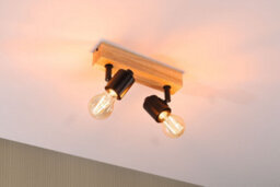 Paulmann 66771 Spotlight Arvid 2-Lamp Max. 2X20W Ceiling Luminaire Black/wood Spot Metal E27 - thumbnail 5
