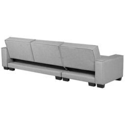 Beliani Corner Sofa Bed 3 Seater Romedal Fabric Light Grey Right Hand - thumbnail 6