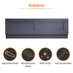 Plum&clay Belmont Traditional Blue Grey Front Bath Panel Bathroom Furniture (W)1800mm - thumbnail 5
